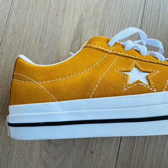 ⭐Converse One Star Pro OX Low Mens Shoes 8 Mustard Yellow Suede Sneaker A09231C - Picture 9 of 10